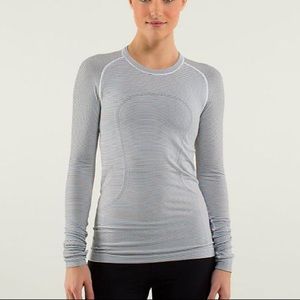 Lululemon Swiftly Tech Long Sleeve white striped